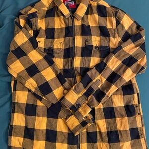 Vans Yellow and Black Checkered Shirt